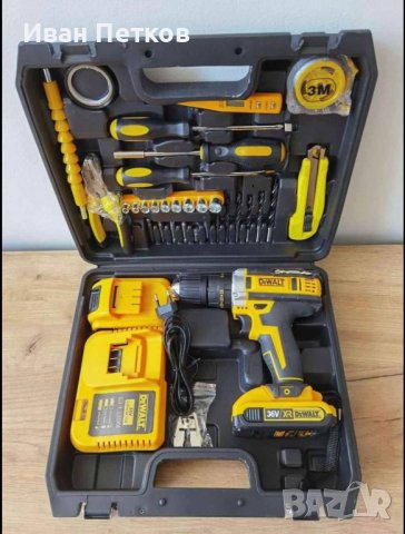 Акумулаторен ударен винтоверт Dewalt 36V с 2 батерии, снимка 5 - Винтоверти - 40226416