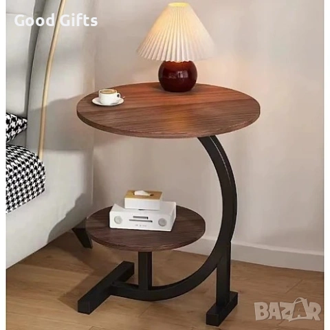 Модерна Кръгла Холна Масичка на Две Нива – Стил и Уют за Вашия Дом, снимка 6 - Други стоки за дома - 53285934