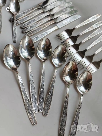 Посребрени руски прибори , снимка 2 - Антикварни и старинни предмети - 54119546
