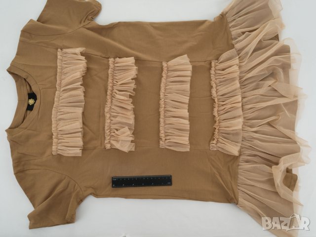 Рокля от памук в цвят капучино и бежово Makadamia - M, снимка 5 - Рокли - 42535329