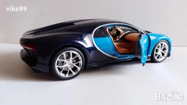 Bugatti Chiron Blue Welly - Мащаб 1:24, снимка 7 - Колекции - 49462108