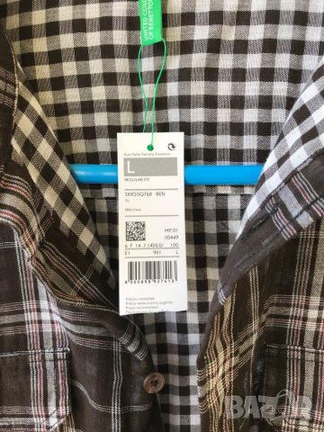 Нова мъжка риза Benetton, снимка 4 - Ризи - 29748994