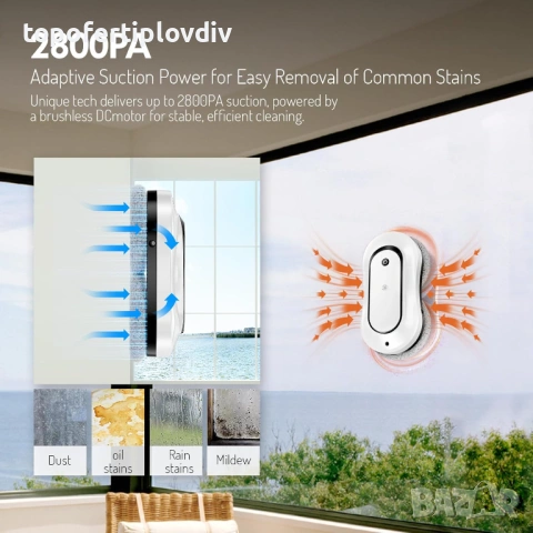 Робот за почистване на прозорци Window Cleaning Robot,Гаранция, снимка 2 - Прахосмукачки - 54004988