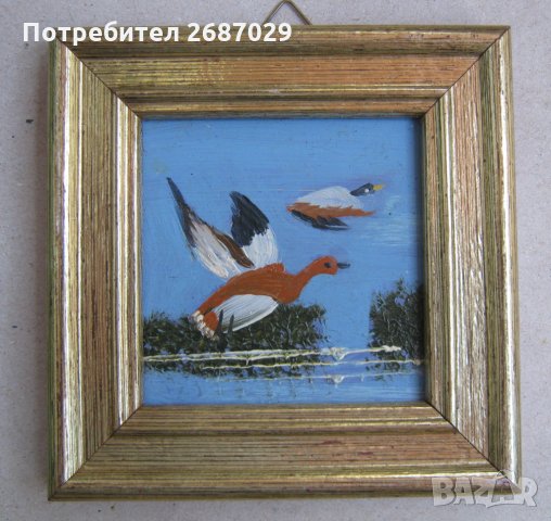 4 бр картини  с диви птици, птица картина пейзаж природа, снимка 6 - Картини - 31103663