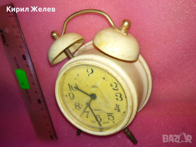 SLAVA MADE in USSR Стар КОЛЕКЦИОНЕРСКИ РУСКИ БУДИЛНИК МЕХАНИЧЕН НАСТОЛЕН ЧАСОВНИК СЛАВА СССР 30783, снимка 6 - Антикварни и старинни предмети - 44548894