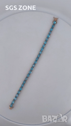 ПОЗЛАТЕНА СРЕБЪРНА ГРИВНА С ТОПАЗ SWISS ТАЙЛАНД, снимка 6 - Гривни - 52317975