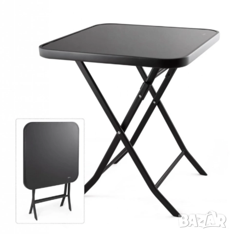 Сгъваема маса Muhler, със стъклен плот, снимка 6 - Други стоки за дома - 52112812