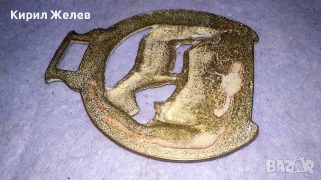 ДВОЙКА КОНЕ и ПОДКОВА Старо БРОНЗОВО ДЕКОРАТИВНО АРТ ПАНО за СТЕНА АНГЛИЯ 33972, снимка 6 - Пана - 38928018