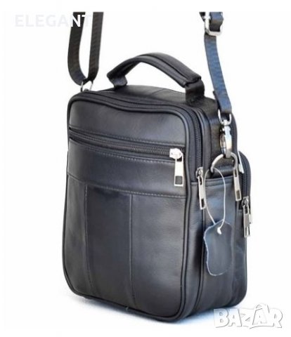 Мъжка чанта от телешки бокс А2510, снимка 4 - Чанти - 33757574