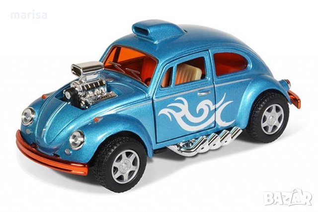 Метална количка Kinsmart Volkswagen Beetle Custom Dragracer, в кутия Код: 520892, снимка 1 - Коли, камиони, мотори, писти - 29831627