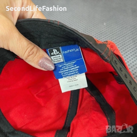 PlayStation шапка с козирка червено черно бродирано лого, снимка 6 - Шапки - 54167514