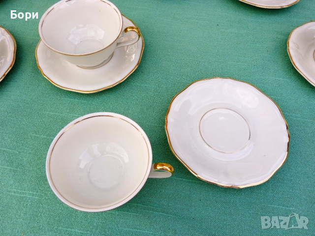 Фин немски порцелан к-т за чай Elfenbein Bavaria, снимка 7 - Чаши - 36402810