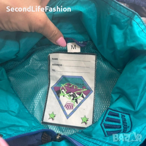 Мъжко яке ветровка Team American с 1/2 цип и качулка размер M, снимка 7 - Якета - 52469727