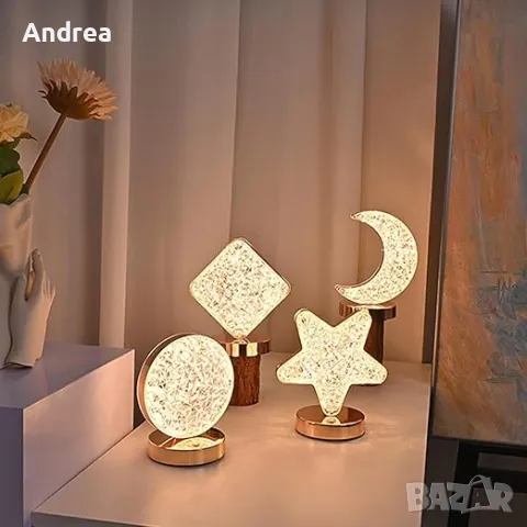 Tри цветна ,сензорна LED декоративна настолна лампа, снимка 3 - Настолни лампи - 48196705