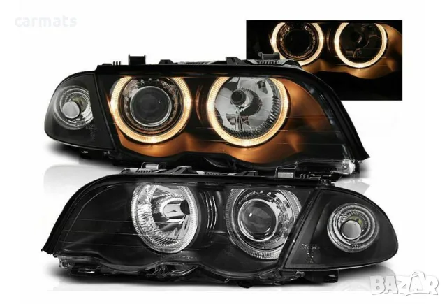 Кристални фарове ANGEL EYES за BMW 3 Серия E46 (1998-2001) - черни - седан