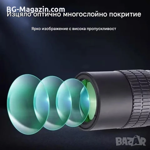 Силен джобен монокъл BUSHNELL 18×62 бушнел с голямо увеличение за лов живони птици туризъм бинокъл, снимка 4 - Екипировка - 50931171