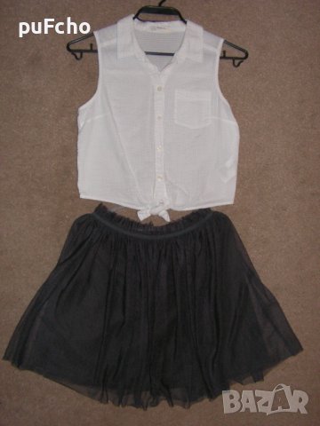 Лот пола Mango и риза H&M за 12 г., снимка 2 - Детски комплекти - 39465600