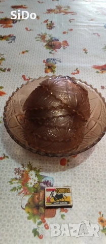 2 различни комплекта "Купа с 5-6 малки купички от кафяво стъкло, снимка 11 - Сервизи - 50872020