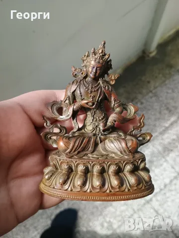 Бронзова статуетка Тара, снимка 5 - Антикварни и старинни предмети - 50092961
