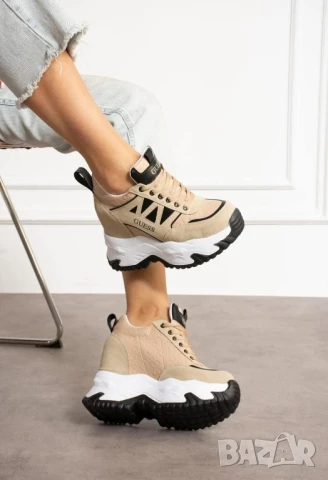 дамски маратонки guess от еко кожа платформа 9см