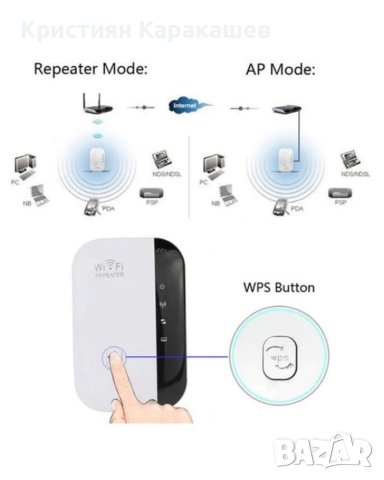 300Mbps WiFi Repeater -Повторител, снимка 4 - Рутери - 40817425