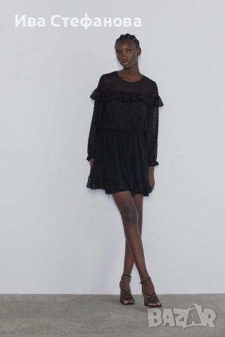 Нова черна елегантна феерична но точки  къса рокля zara Zara , снимка 8 - Рокли - 52484244