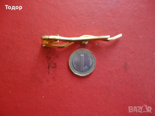Луксозна позлатена игла щипка за вратовръзка 2