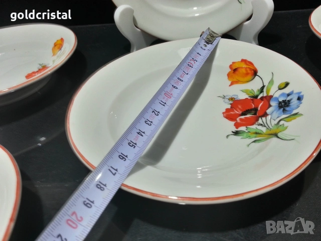 Стар български порцелан чинии дълбоки , снимка 4 - Антикварни и старинни предмети - 53068170