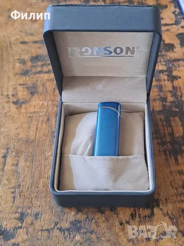 запалка Ронсън Ronson синя в подаръчна кутия , снимка 2 - Запалки - 56258441