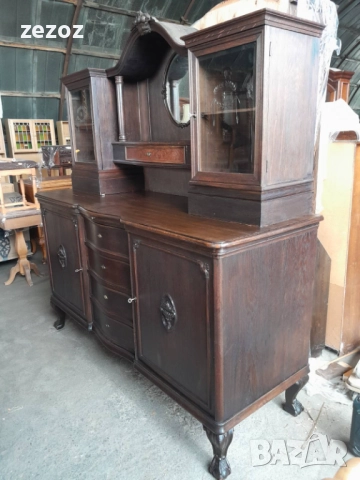 Бюфет антикварен-Чипъндейл №82, снимка 3 - Бюфети - 52193730