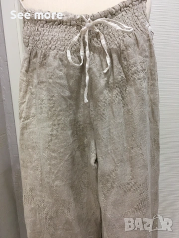 Mastro Moda 100% лен флорален панталон М, снимка 5 - Панталони - 54208506