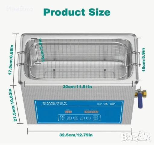 Ултразвукова почистваща вана 6.5 л, снимка 9 - Други инструменти - 51394622