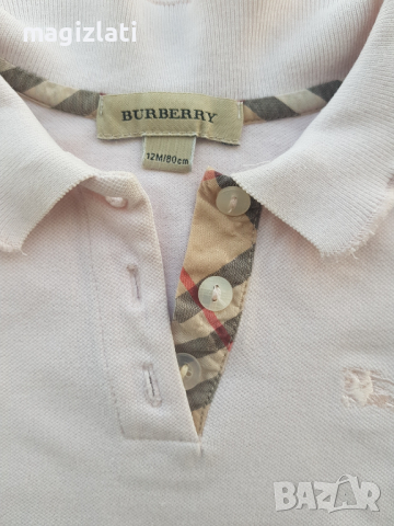 Тениска BURBERRY 9-12 месеца, снимка 3 - Бебешки блузки - 36543407