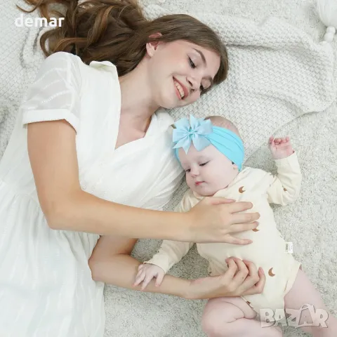 Jollybows 20 бр. Ленти за глава с панделки за бебета/малки деца, 4,5" найлонови ленти за коса, снимка 4 - Други - 49708117