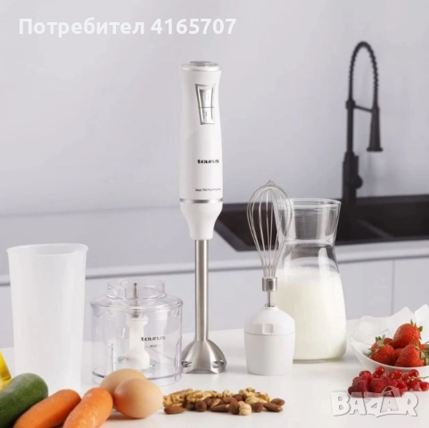 Ръчен пасатор Taurus BAPI® 750 PURE PLUS INOX – 750W, 20 скорости, Turbo функция, пълен комплект акс, снимка 1