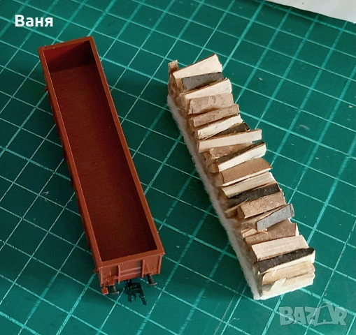 Естествени дървени цепеници за вагон на Fleischmann 8283 Hochbordwagen /висок борд/ -N-DC-DB /Piko/, снимка 5 - Колекции - 53316560