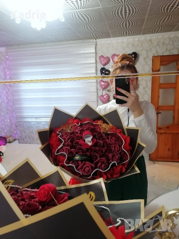 вечен букет с кутия за пръстен , снимка 3 - Подаръци за жени - 52977504