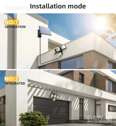 IP65 Соларна лампа с датчик за движение и зареждане + дистанционно, 5м, снимка 2 - Соларни лампи - 50502383