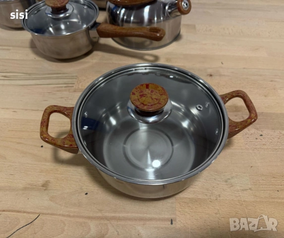 Комплект тенджери + подарък кухненски прибори розов, черен или зелен цвят DJ37+TV1316, снимка 10 - Прибори за хранене, готвене и сервиране - 54144015