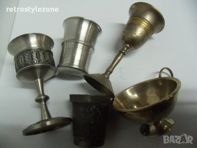 № 6968 лот - 5 броя стари метални чашки - различни видове , снимка 8 - Други ценни предмети - 40594309