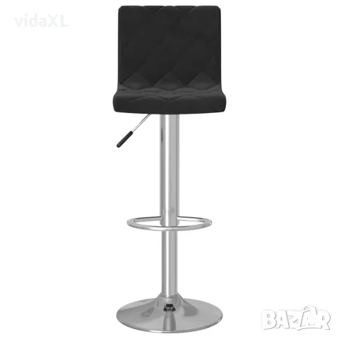 vidaXL Бар табуретки, 2 бр, черни, кадифе, снимка 4 - Столове - 56147030