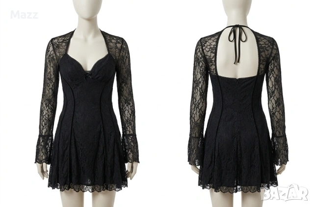 Дантелена черна рокля