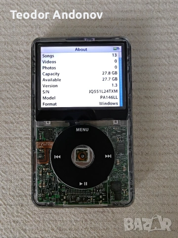 Прозрачен ipod video 5th gen 30GB + части