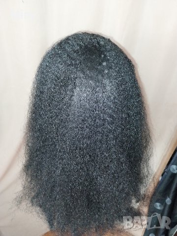 Дълга ,черна,къдрава перука за парти 50 см., снимка 4 - Аксесоари за коса - 42075815