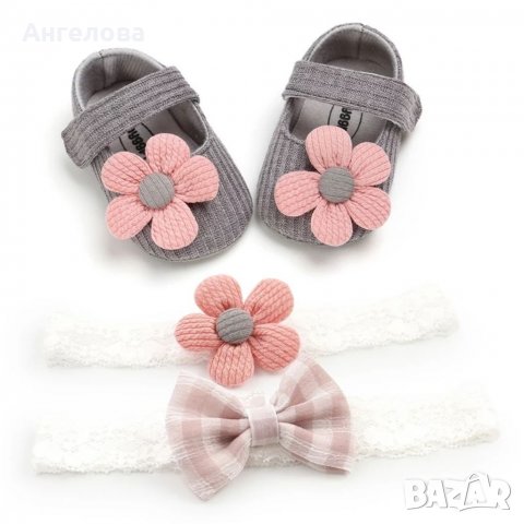 Бебешки буйки с мека подметка +2бр ленти за глава , снимка 3 - Бебешки обувки - 35042057
