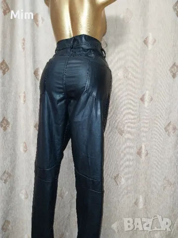 2XL Мъжки ,черен панталон от мека еко кожа, снимка 4 - Панталони - 48636397
