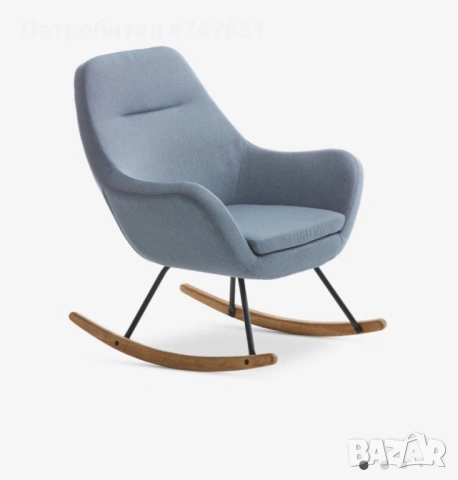 Люлеещо се кресло в небесно син цвят, снимка 3 - Дивани и мека мебел - 53885566