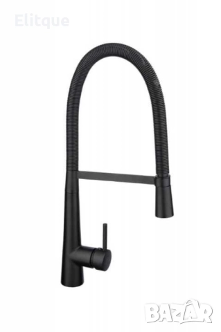 Висок кран за мивка с подвижен гъвкав чучур тип "U", черен, снимка 3 - Други стоки за дома - 52854071