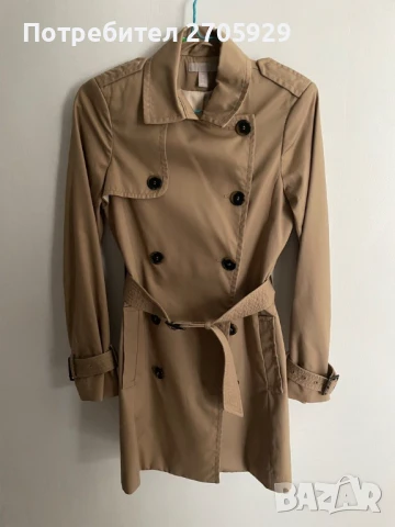 H&M класически тренчкот, размер 36/S, снимка 6 - Шлифери - 51124624