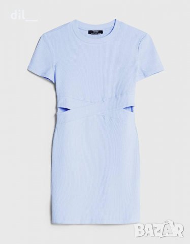 Синя рипс къса рокля БЕРШКА, снимка 1